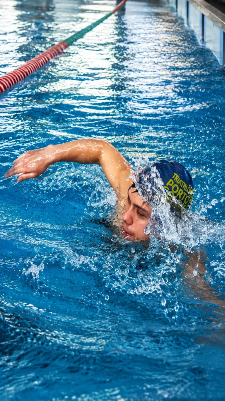Practicando natación